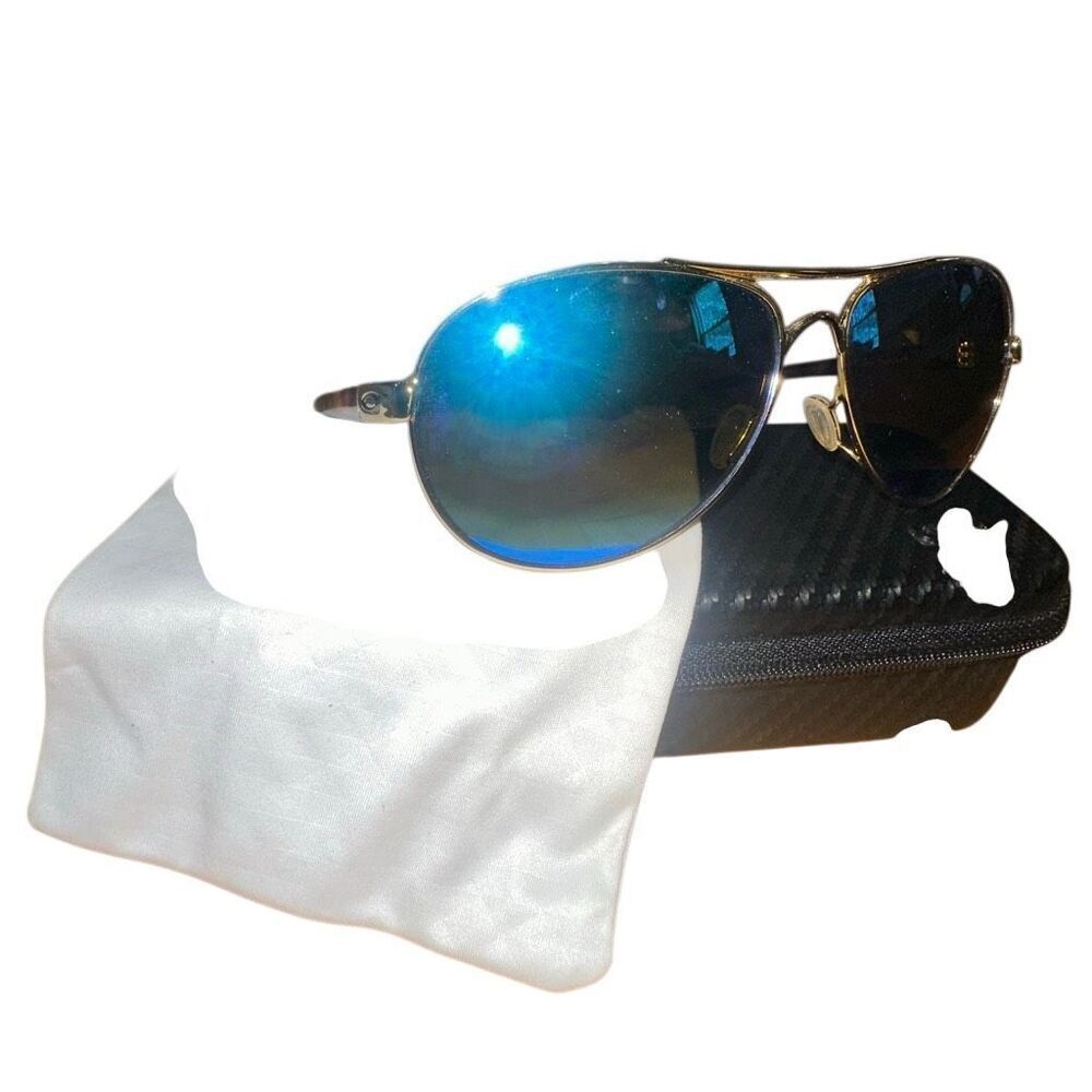 NEW Oakley feedback Polished Gold Tort POLARIZED Galaxy sunglasses